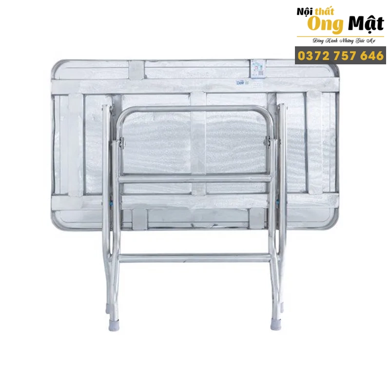 Bàn chữ nhật inox 304 bàn tiệc bàn ăn 60x100 - Ảnh 4