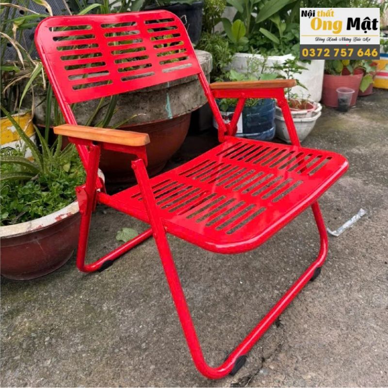 Ghế cafe gấp gọn CNC sắt sơn tĩnh điện
