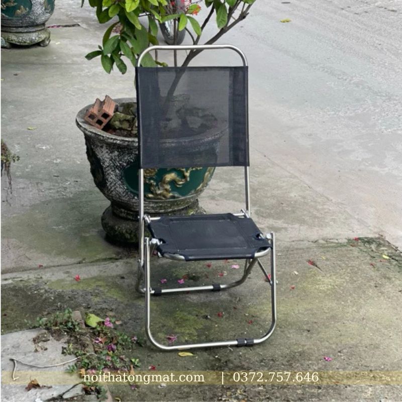 ghế xếp cafe inox lưng cao