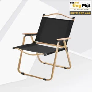 ghế tay gỗ khung sắt vải textilene màu vàng