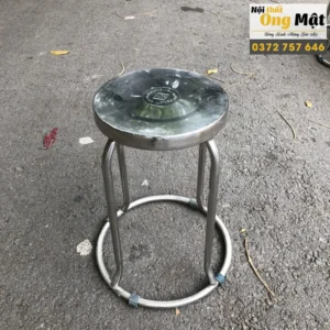 ghế đôn inox tròn chân vòng cao 47cm