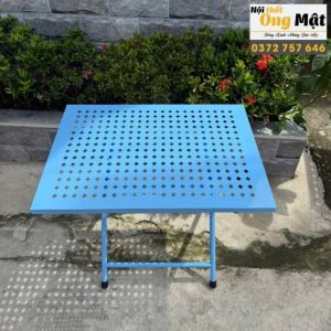 Bàn Cafe Gấp Gọn Sơn Tĩnh Điện màu xanh dương