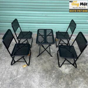 Ghế xếp kim cương sắt sơn tĩnh điện, bền chắc, thoải mái khi thư giãn