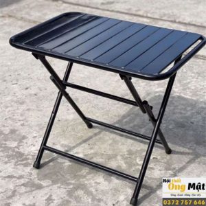 Bàn Nan Lá Sắt Xếp Gọn Sơn Tĩnh Điện màu đen