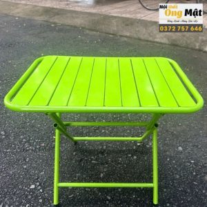 Bàn nan thanh lá xếp gọn sắt sơn tĩnh điện màu xanh đọt chuối