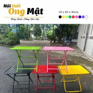 Bàn Nan Lá Sắt Xếp Gọn màu sắc đa dạng