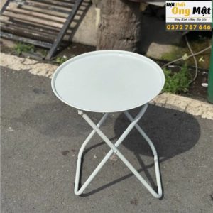 bàn cafe tròn sắt sơn tĩnh điện màu trắng