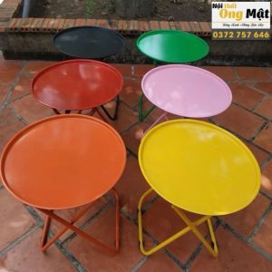 bàn tròn sắt cafe xếp gọn đa dạng màu sắc