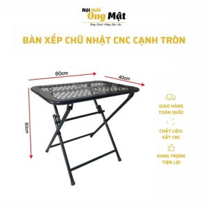 Bàn cafe xếp khung sắt sơn tĩnh điện thông số chi tiết