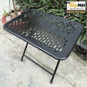 bàn chữ nhật gấp gọn sắt CNC sơn tĩnh điện màu đen