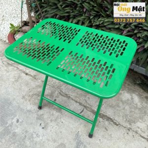 bàn xếp gọn sắt CNC cạnh tròn sơn tĩnh điện màu xanh lá