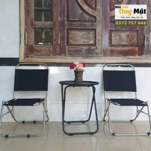 Ghế xếp inox vải dù lưng thấp gọn nhẹ