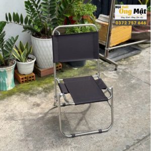 Ghế xếp inox vải dù lưng thấp gấp gọn tiện lợi