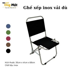 Ghế inox xếp nhỏ gọn, tiện lợi
