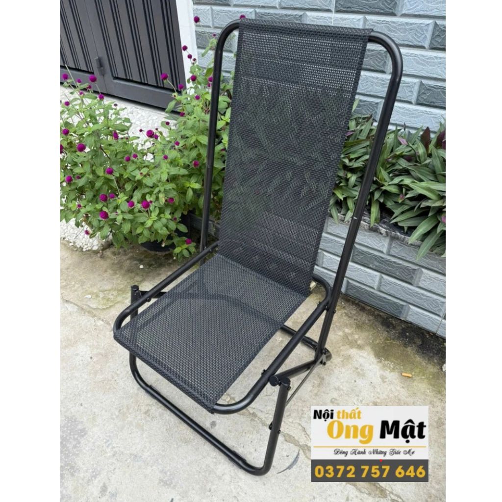 Ghế lưng cao khung sắt tiện lợi cho du lịch dã ngoại và gia đình