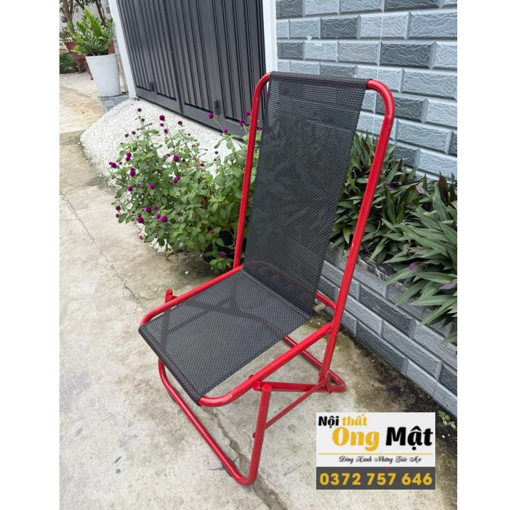 Hình ảnh thực tế ghế gấp khung sắt màu đen bền đẹp