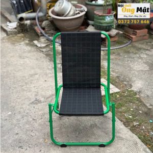 ghế xếp lưới lò xo lưng thấp màu xanh lá