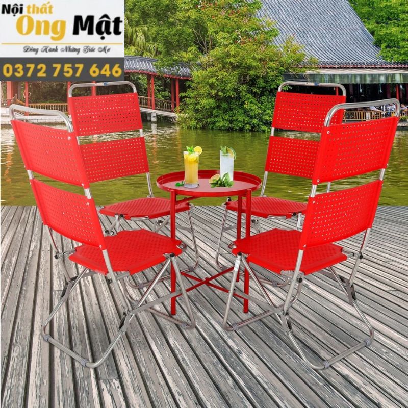 Ghế xếp nhựa sườn inox lưng cao