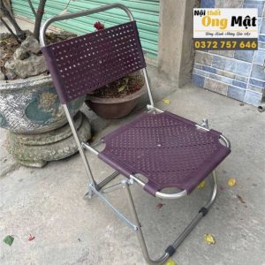 ghế xếp nhựa sườn inox màu tím than