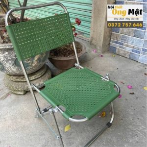 ghế xếp nhựa sườn inox màu xanh lá