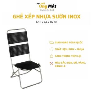 Thông tin ghế xếp nhựa sườn inox lưng cao