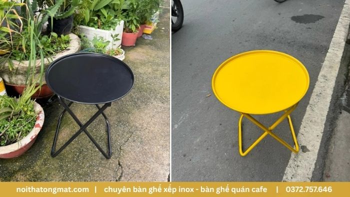 Bàn Cafe Sắt Xếp Gọn Cho Quán cafe 03