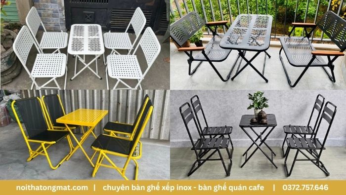Mẫu bàn ghế xếp cafe giá rẻ cho quán nhỏ