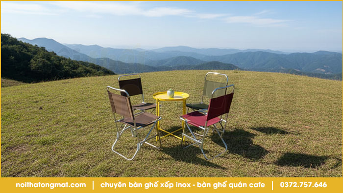 Bàn ghế xếp dã ngoại cho picnic, camping