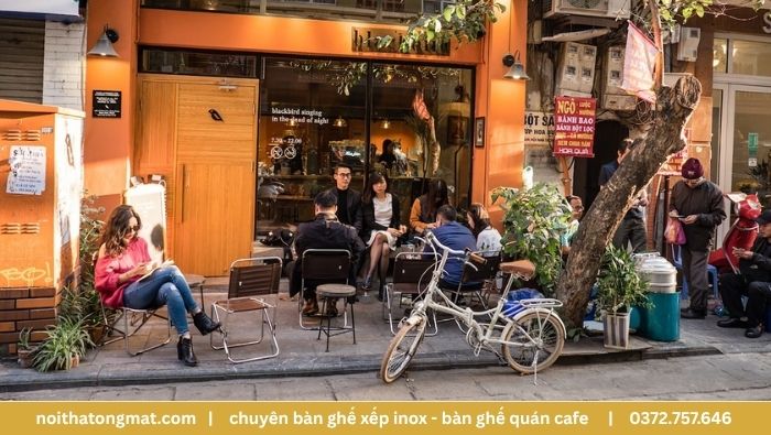 ghế cafe gấp gọn bền đẹp giá rẻ cho quán cafe vỉa hè