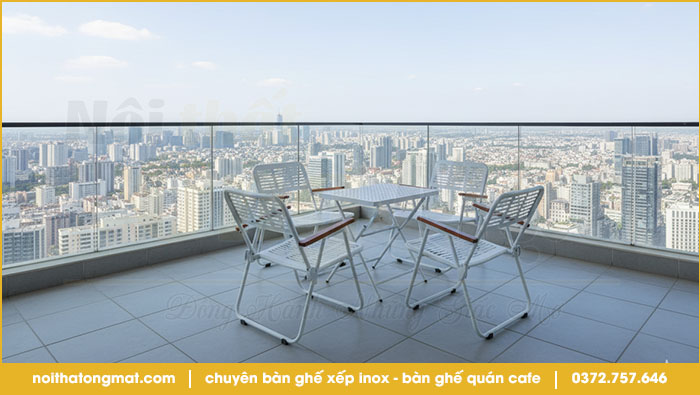 Bộ bàn ghế xếp gọn mini cho không gian nhỏ hẹp